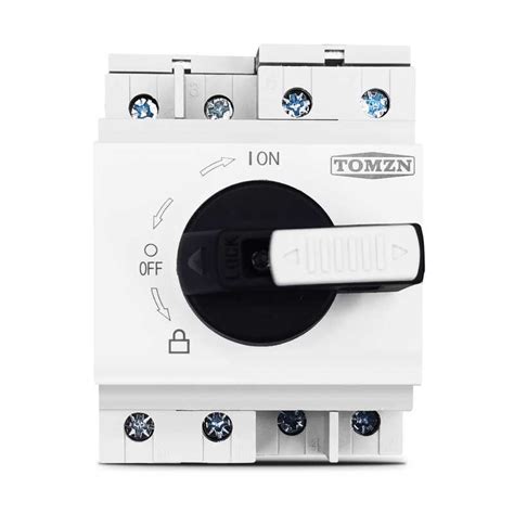 ☯ Tomzn 4p Pv Dc 1200v 32a Din Rail Solar Rotating Handle Isolator Rotary Switch Disconnector