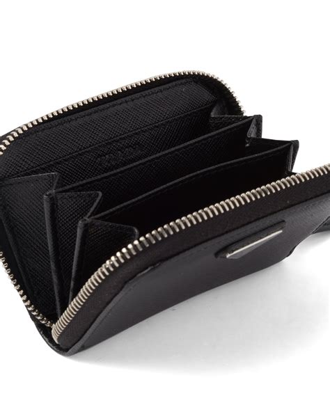 Black Saffiano Leather Card Holder Prada