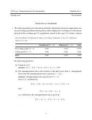 Ps1 AK 140 S2018 Pdf ECN 140 Undergraduate Econometrics Problem Set