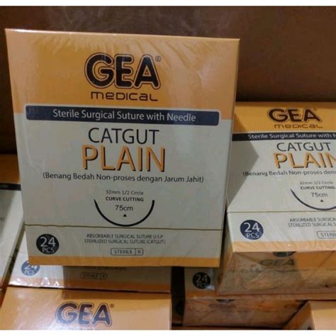 Jual Catgut Plain Gea Plus Jarum Box Shopee Indonesia