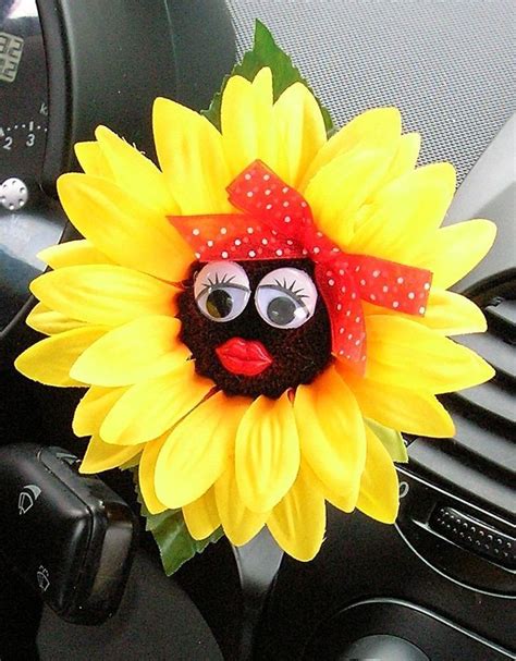 Vw Beetle Flower Sunflower With Red Bow Vw Beetle Flower Beetle