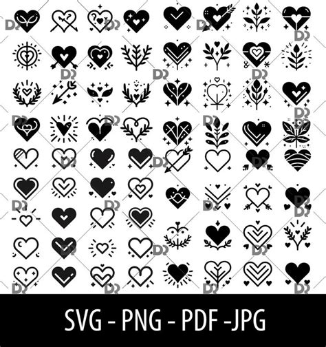 Valentine Heart Bundle Valentines Svg Bundle Valentines Day Designs