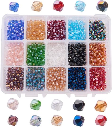 Ph Pandahall Pcs Couleurs Perles De Verre Facettes Mm Perles