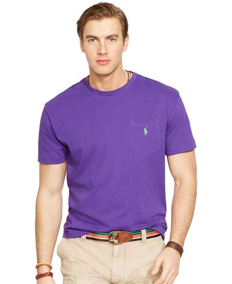 Polo Ralph Lauren Crew Neck Pocket T Shirt In Purple For Men Lyst