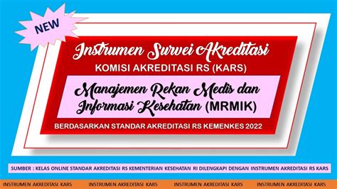 Instrumen Survei Kars Mrmik Berdasarkan Standar Akreditasi Rs Kemenkes