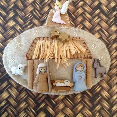 Nativity Felt Ornament Christmas Felt Nativity Set Handmade And