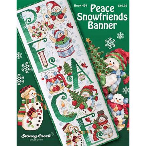 Stickvorlage Stoney Creek Collection Peace Snowfriends Banner