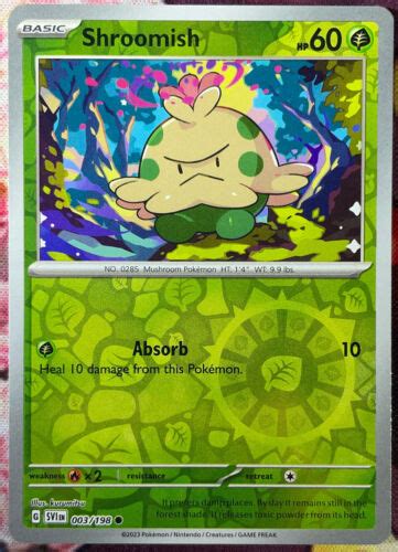 Pokemon TCG Shroomish Reverse Holo 003 198 Scarlet Violet Base