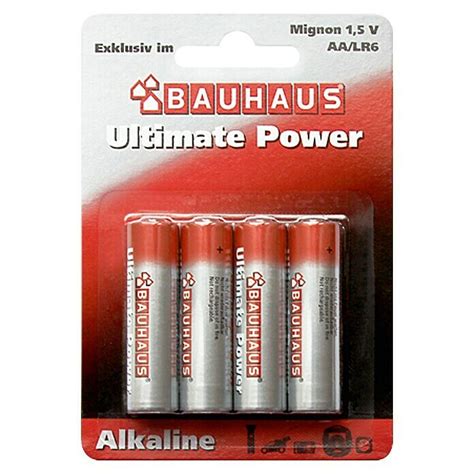 Bauhaus Batterie Ultimate Power Mignon Aa Alkali Mangan V Stk