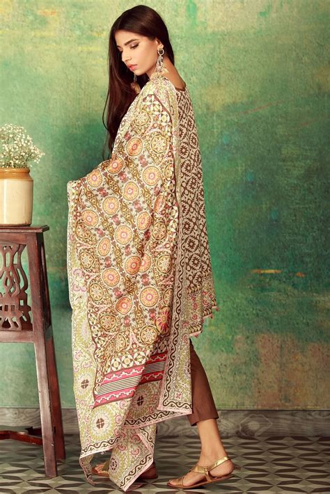 Khaadi Unstitched 3 Piece Mid Summer Collection 2017 A17517 Brown