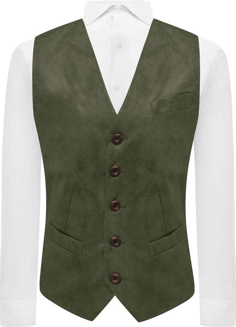 King Priory Dark Olive Green Suede Waistcoat Xxl Shopstyle Suits