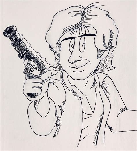 Quick Han Solo Drawing For Star Wars Day By Irishbeckycartoons On