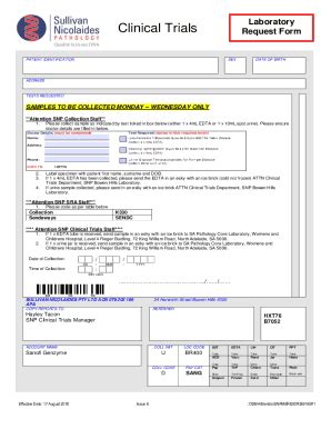 Fillable Online Clinical Trials Request Form Template Issue Sanofi