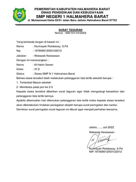 Surat Teguran Pdf