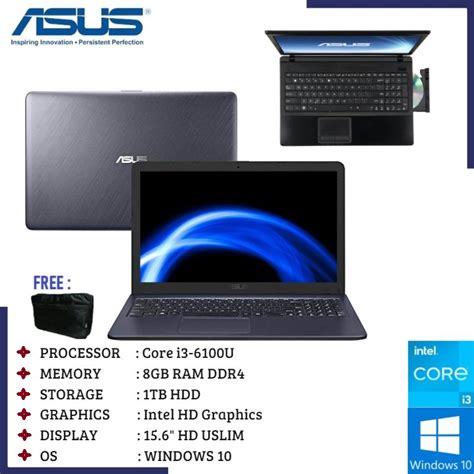 Jual Laptop Asus Vivobook X543u Intel Core I3 6100u8gb Ram1tb Hdd156windows 10 Grey