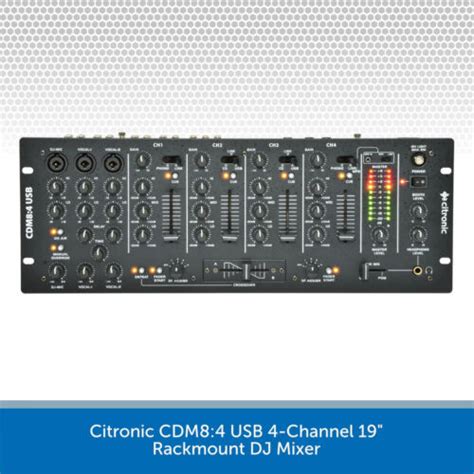 Citronic CDM8 4 USB 4 Channel DJ Mixer 19 Rackmount 14 Input Karaoke