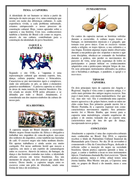 Texto Da Capoeira - Texto - CAPOEIRA - ED. FÍSICA | PDF