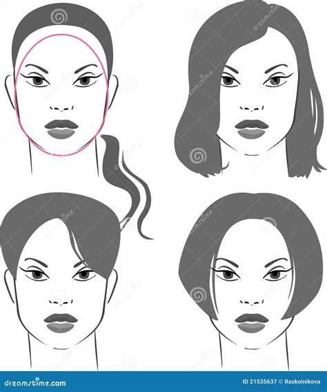 Oval Face Shape Cartoon Vector | CartoonDealer.com #66330507