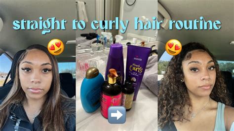 Straight To Curly Hair Routine Youtube