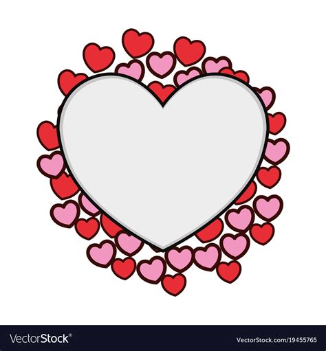 Hearts and love frame Royalty Free Vector Image