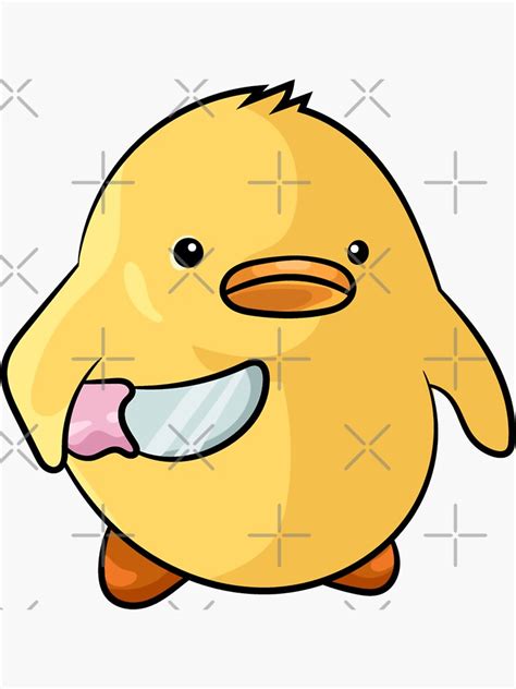 Duck With Knife Sticker For Sale By Art Master Redbubble