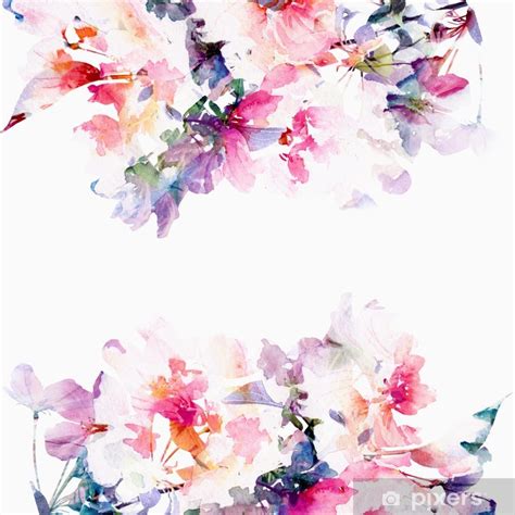 Papier Peint Floral Fond D Aquarelle Roses PIXERS FR