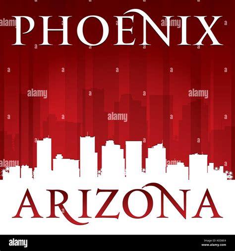 Phoenix Arizona City Skyline Silhouette Vector Illustration Image