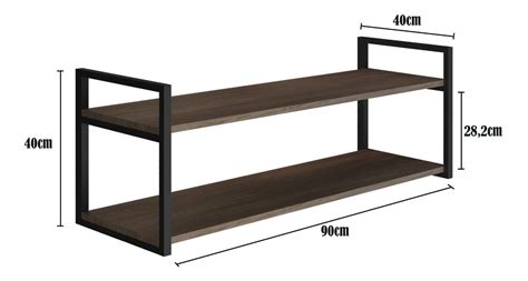 Prateleira Industrial Em A O E Mdf Cmx Cmx Cm Hfwt Mercado Livre