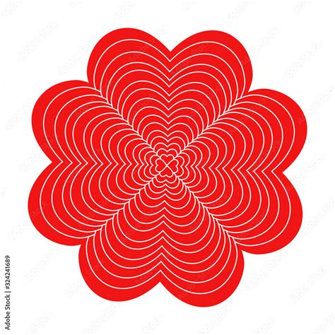 Vector heart flower of outline hand drawn heart icon. Illustration for ...