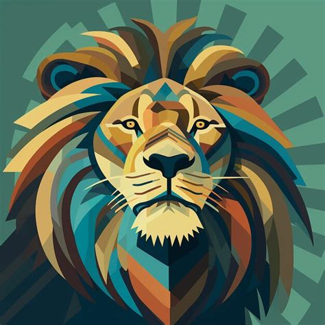 Premium AI Image A Lion Intricate Patterns In The Style Of Retro