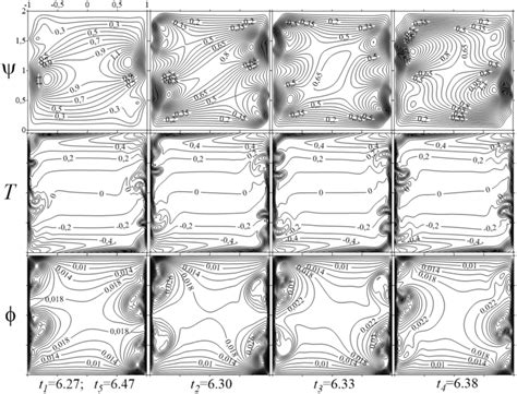 Isolines Of The Average Stream Function Top Row Temperature Field