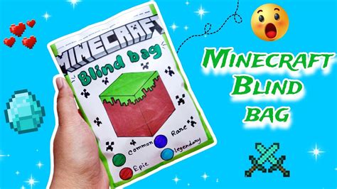 Paper Diy 💚 Minecraft Blind Bag Paper Asmr Opening Blind Bag Youtube