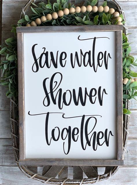 Farmhouse Decor Farmhouse Wall Decor Farmhouse Signs Save Water Shower