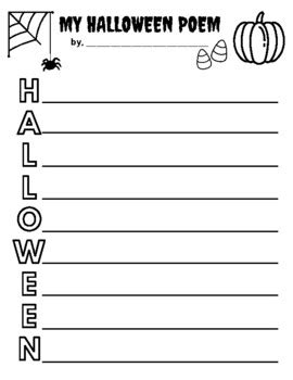 Halloween Acrostic Poem By Tanya Morris Teachers Pay Teachers