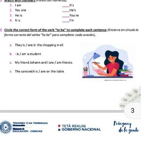 Encierra En Circulo La Forma Correcta Del Verbo To Be Para Completar