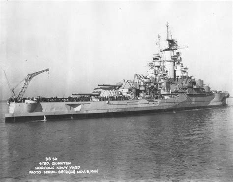 Uss Nevada Bb 36 Battleship In Water