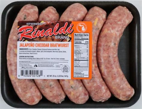 Rinaldi Jalapeno Cheddar Bratwurst 5 Ct 125 Lb Kroger