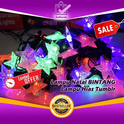 Jual Lampu Natal BINTANG Lampu Hias Tumblr Shopee Indonesia