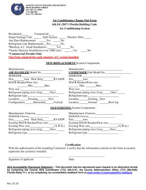 Fillable Online Air COnditioning Change Out Form Fax Email Print