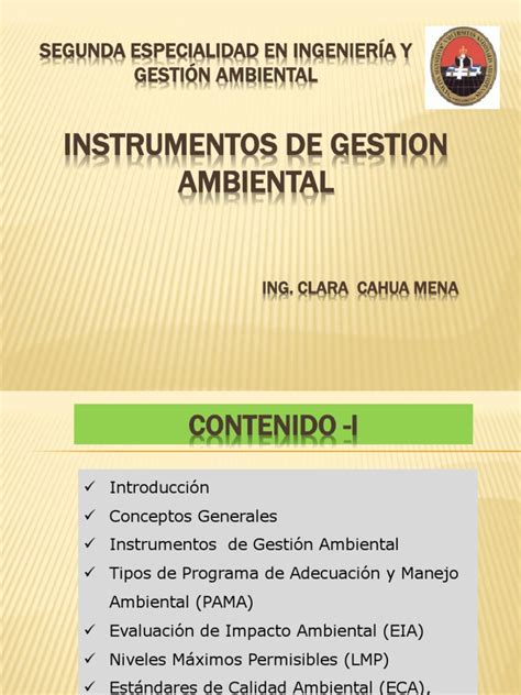 Instrumentos De Gestion Ambiental 2 1ra Parte Pdf Evaluación De