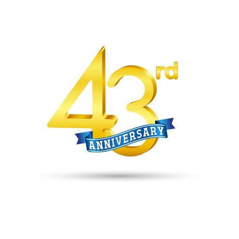 Rd Golden Anniversary Logo With Blue Ribbon Isolated On White