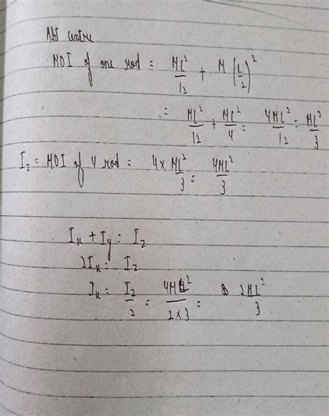 Four Identical Rods Each Of Mass M And Length L Are Jonined To Form A