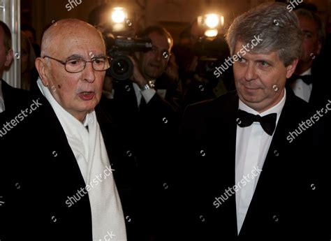 Italian President Giorgio Napolitano L Superintendent Editorial Stock ...