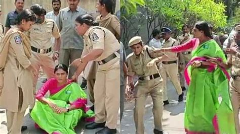 After Ys Sharmila Her Mother Too Slaps Constable In Hyderabad