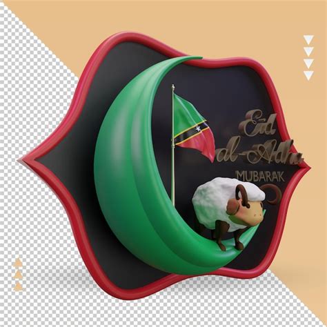 3d eid al adha bandeira de são cristóvão e nevis renderizando a vista