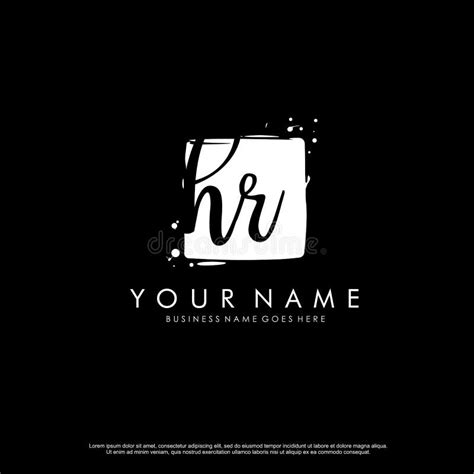 Initial Hr Logo Template With Modern Frame Minimalist Hr Letter Logo