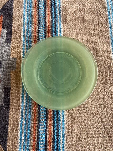 Vintage Light Green Glass Plates Set Of 3 Salad Plates Etsy