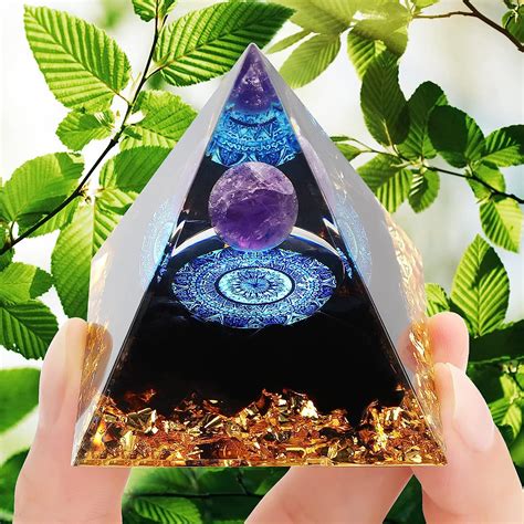 Orgone Pyramid For Positive Energy Handmade Crystal Pyramids Amethyst Ball Healing Crystal