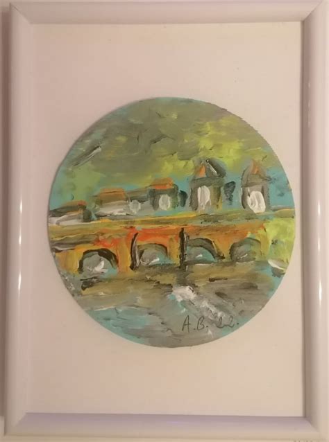 Brantôme Acrylique sur support de fromage artiste peintre Alain