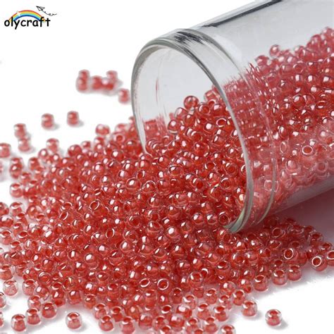 10 G Toho Round Seed Beads Japanese Seed Beads 341 Inside Color Crystaltomato Lined 110 2